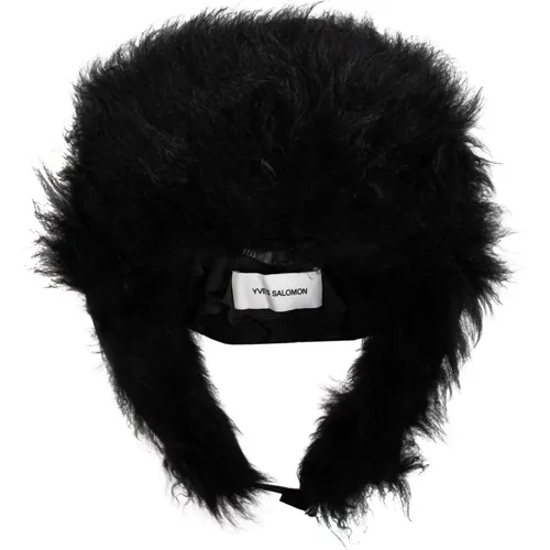 Hat with fur trim , female, Sizes: ONE SIZE - Yves Salomon - Modalova