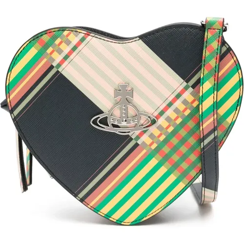 Heart Leather Bag in Lemon Green , female, Sizes: ONE SIZE - Vivienne Westwood - Modalova