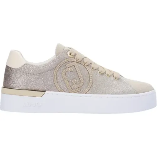 Glitzer-Sneakers mit Maxi-Logo und Nieten - Liu Jo - Modalova