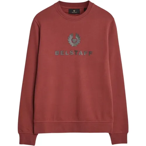 Roter Signature Crewneck Sweatshirt , Herren, Größe: M - Belstaff - Modalova