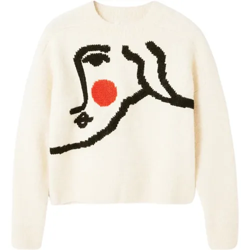 Trazo Pullover , Damen, Größe: M - Desigual - Modalova