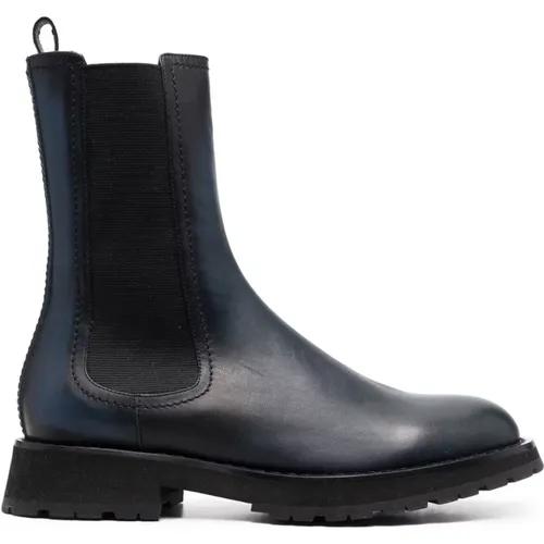 Grey Elasticated Leather Boots , male, Sizes: 6 UK, 11 UK, 9 UK - alexander mcqueen - Modalova
