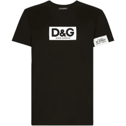 Schwarze T-Shirts und Polos von Dolce Gabbana , Herren, Größe: XS - Dolce & Gabbana - Modalova