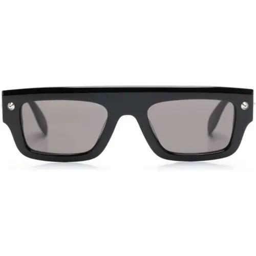 Logo-Engraved Rectangular-Frame Sunglasses , female, Sizes: ONE SIZE - alexander mcqueen - Modalova