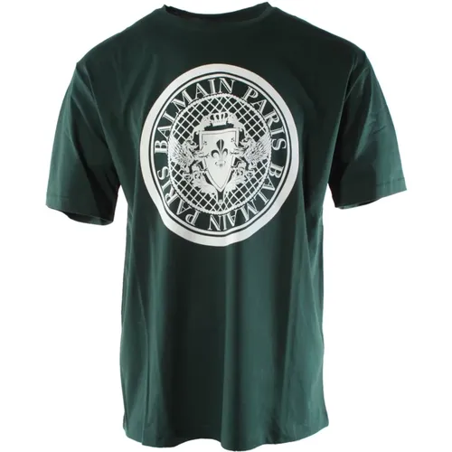 Grünes Herren T-Shirt Balmain - Balmain - Modalova