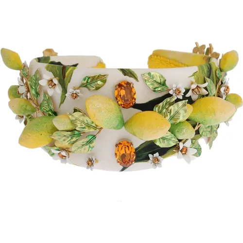 Lemon Crystal Tiara Headband , female, Sizes: ONE SIZE - Dolce & Gabbana - Modalova