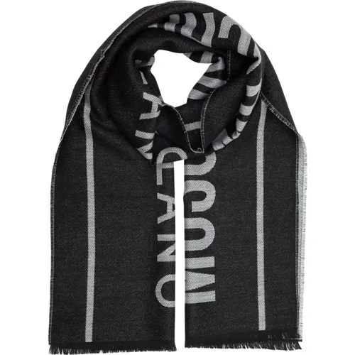 Merino Wool Fringed Scarf , male, Sizes: ONE SIZE - Moschino - Modalova