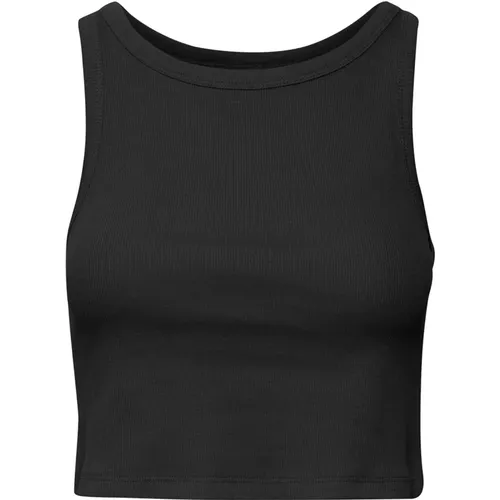 Cropped Top with Boat Neck and Ribbed Quality , female, Sizes: XL, M - Gestuz - Modalova