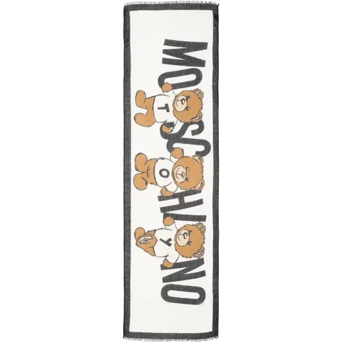 Abstract Multicolour Teddy Bear Foulard , male, Sizes: ONE SIZE - Moschino - Modalova