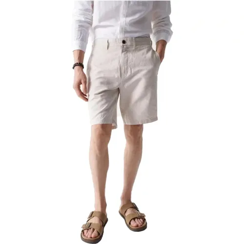 Linen Shorts Stylish Comfortable , male, Sizes: W32, W34, W36 - Salsa - Modalova