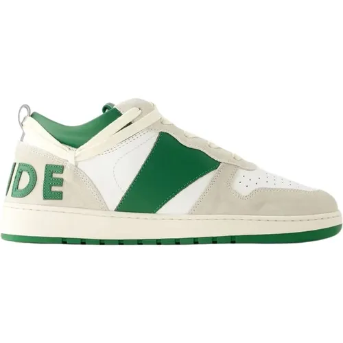 Low Leather Sneakers White/Green , male, Sizes: 7 UK, 8 UK - Rhude - Modalova