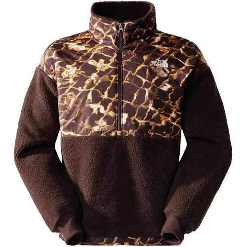 Braun Winterolympiade Geodätischer Druck Fleece , Herren, Größe: XS - The North Face - Modalova