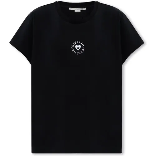 T-Shirt mit Logo , Damen, Größe: S - Stella Mccartney - Modalova