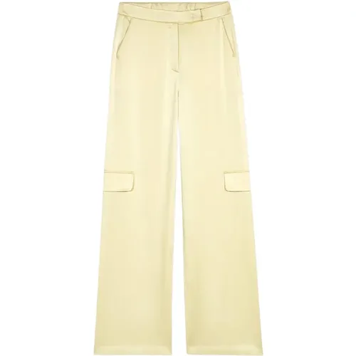 Satin Wide Leg Trousers , female, Sizes: S - LUISA CERANO - Modalova