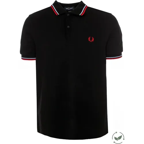 Klassisches Poloshirt mit Kurzer Knopfleiste , Herren, Größe: M - Fred Perry - Modalova