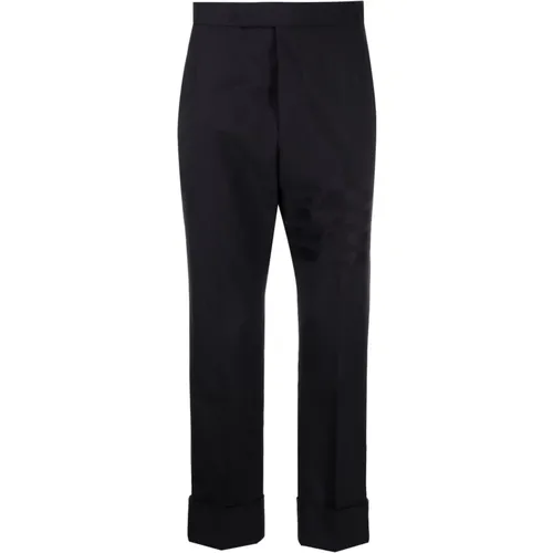 Wool Trousers with Belted Waist , male, Sizes: M - Thom Browne - Modalova