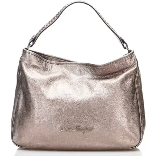 Silver Leather Shoulder Bag , female, Sizes: ONE SIZE - Salvatore Ferragamo Pre-owned - Modalova