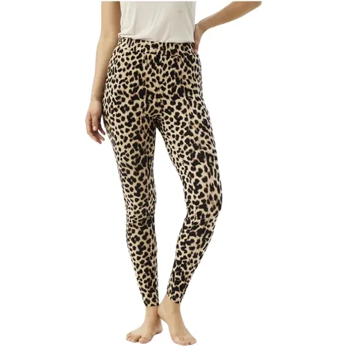 Leopard Print Leggings Sand , female, Sizes: M - IN Front - Modalova