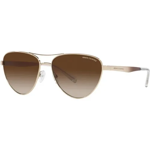 Goldene Metall Damen Sonnenbrille - Armani Exchange - Modalova