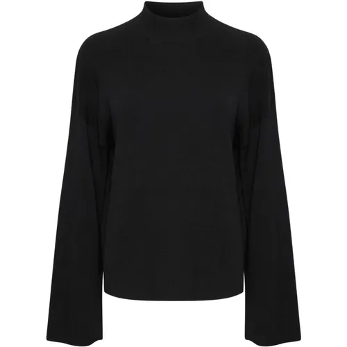 Schwarze Strickbluse mit weiten Ärmeln , Damen, Größe: XS - My Essential Wardrobe - Modalova