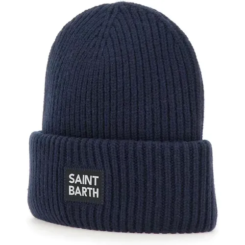 Navy Wool Cashmere Cap , male, Sizes: ONE SIZE - MC2 Saint Barth - Modalova