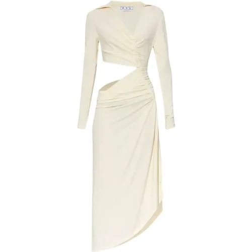 Ausgeschnittenes Kleid Off White - Off White - Modalova