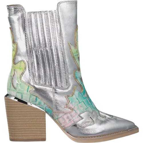 Embroidered Cowboy Ankle Boot , female, Sizes: 4 UK, 5 UK, 6 UK, 7 UK - Alma en Pena - Modalova