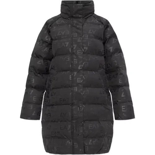 Gepolsterte Jacke mit bedrucktem Monogramm - Emporio Armani EA7 - Modalova