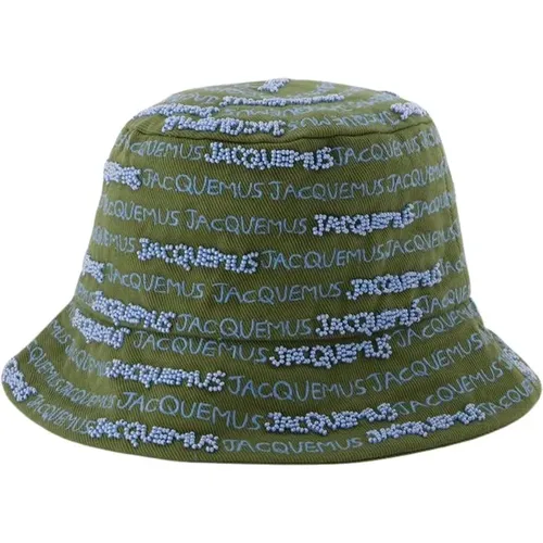 Bestickter Bucket Hat - Khaki Baumwolle , unisex, Größe: 56 CM - Jacquemus - Modalova