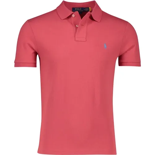 Rotes Poloshirt Kurzarm Slim Fit , Herren, Größe: M - Ralph Lauren - Modalova