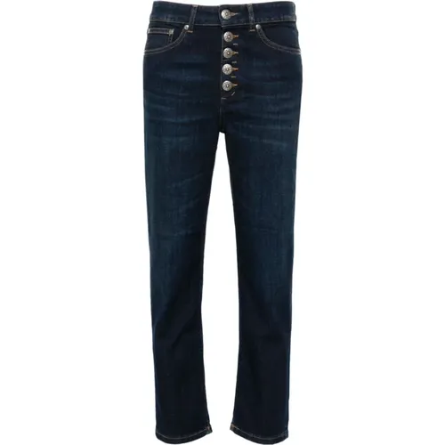 Indigo Blaue Denim Tapered Leg Jeans , Damen, Größe: W26 - Dondup - Modalova