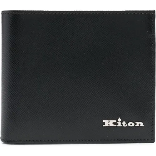 Strukturierte Leder Bi-Fold Tasche - Kiton - Modalova