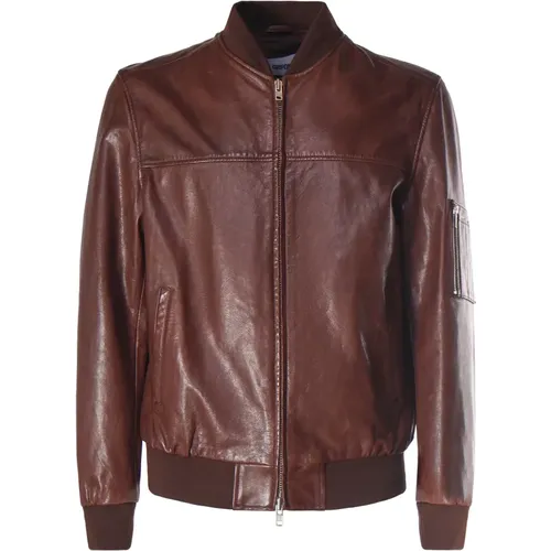 Leather Jacket Zip Closure , male, Sizes: M, L - Mauro Grifoni - Modalova