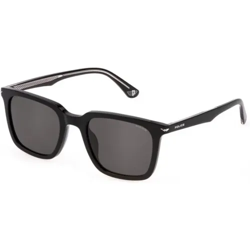 Schwarze Sonnenbrille mit Rauchgläsern , unisex, Größe: 52 MM - Police - Modalova