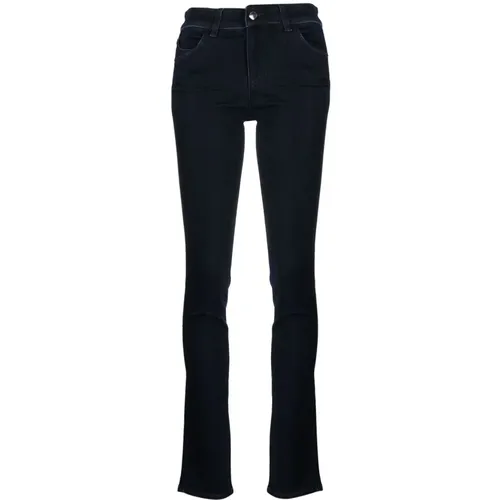 Slim Fit High Waist Indigo Jeans , female, Sizes: W25, W26, W31, W33, W27, W30, W28, W29 - Emporio Armani - Modalova