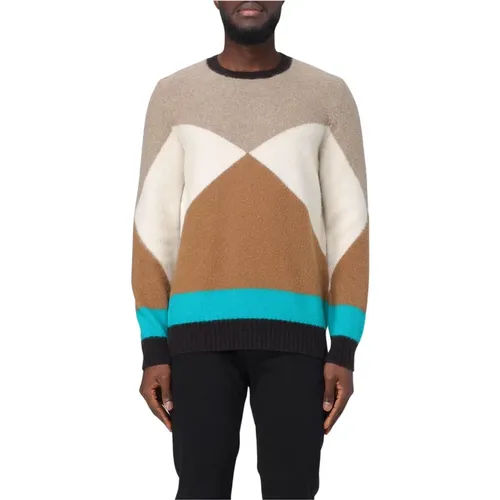 Geometric Crew Neck Sweater , male, Sizes: M - Drumohr - Modalova