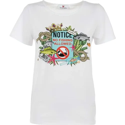 Sportliches oder elegantes weißes Crop-Top T-Shirt - Braccialini - Modalova