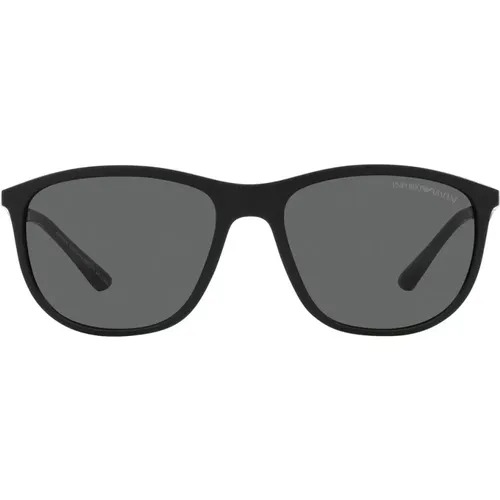 Sporty Rectangular Sunglasses with Modern Details , unisex, Sizes: 58 MM - Emporio Armani - Modalova