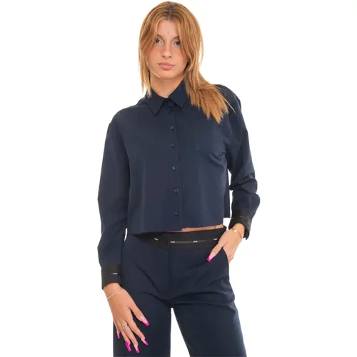 Bluse mit kontrastfarbenen Details , Damen, Größe: L - Liu Jo - Modalova