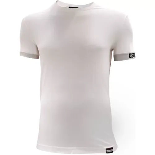 Slim Fit Baumwoll Stretch T-Shirt , Herren, Größe: XL - Dsquared2 - Modalova