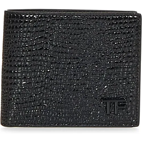 Schwarzes Leder Bifold Geldbörse - Tom Ford - Modalova