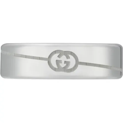 Sterling Silver Ring with Interlocking G Logo , female, Sizes: 52 MM - Gucci - Modalova