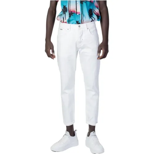 Herren Weiße Einfarbige Jeans mit Reißverschluss und Knopfverschluss , Herren, Größe: 2XL - Antony Morato - Modalova