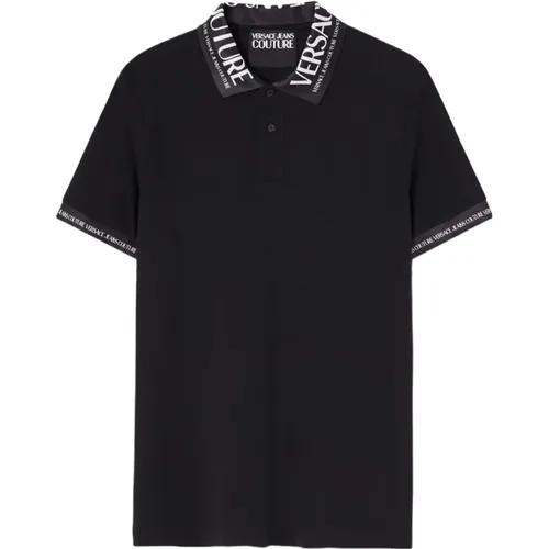 Polo-Shirt aus Baumwoll-Piqué mit Logo-Print , Herren, Größe: L - Versace Jeans Couture - Modalova