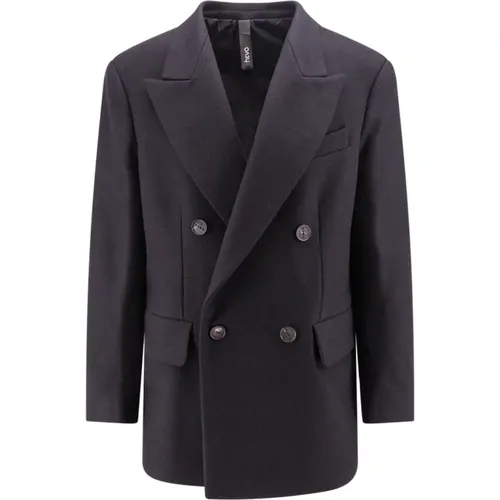 Double-Breasted Wool Coat , male, Sizes: M, L, XL - Hevo - Modalova