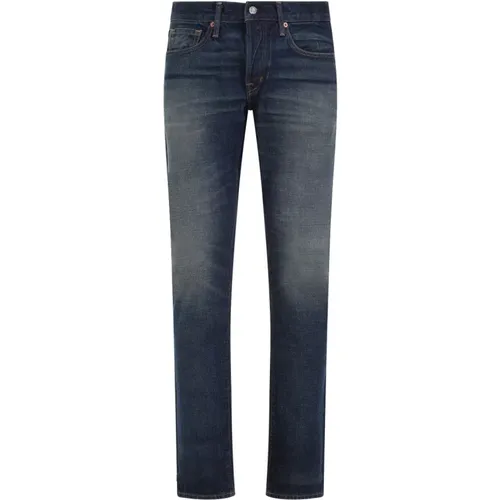 Starke Blaue Slim Fit Denim Jeans , Herren, Größe: W33 - Tom Ford - Modalova