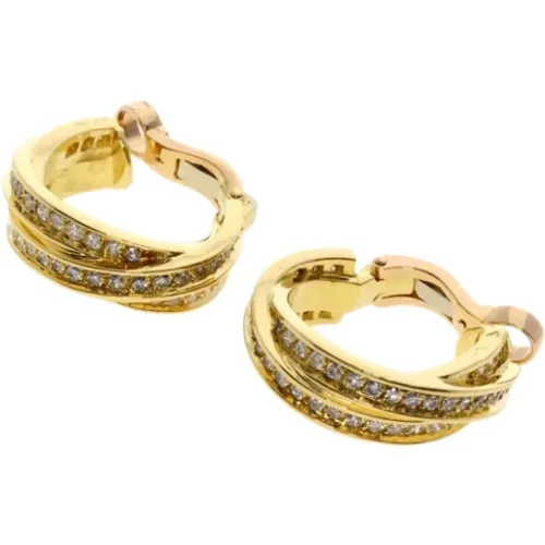 Pre-owned Gold earrings , female, Sizes: ONE SIZE - Cartier Vintage - Modalova