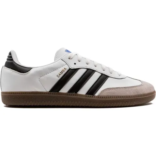 Weiße Leder Samba Sneakers mit Wildleder , Herren, Größe: 40 1/2 EU - Adidas - Modalova