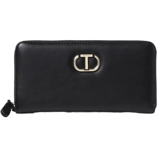 Square Design Zip Around Continental Wallet , female, Sizes: ONE SIZE - Twinset - Modalova