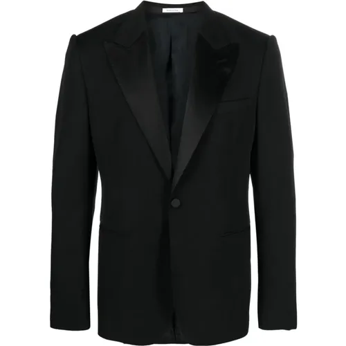 Silk Lapel Jacket , male, Sizes: M, L - alexander mcqueen - Modalova